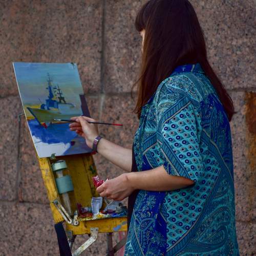 Художница на пленэре.