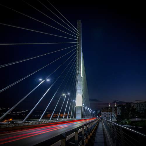 The bridge is in the blue hour. Constantine, Algeria