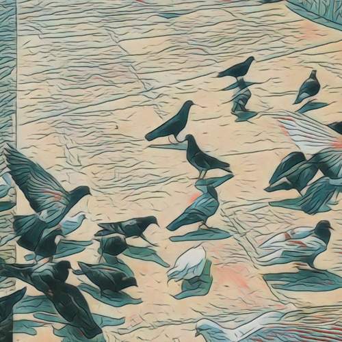 Birds on wing