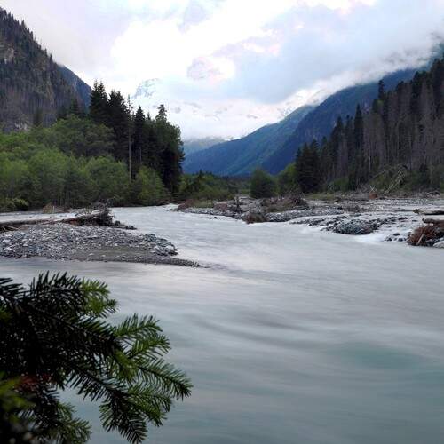 Вечерний вид на Домбай