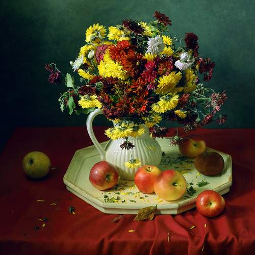 Букет осенних хризантем