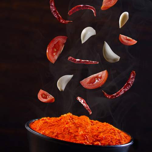 Levitation of fiery Schezwan chutney