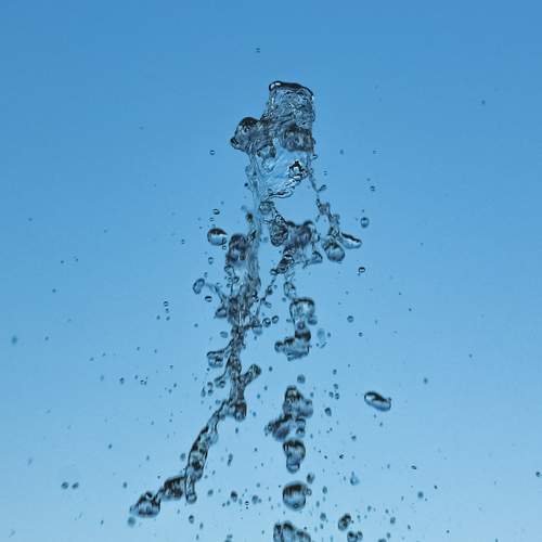 The moment with the disintegrating stream of water