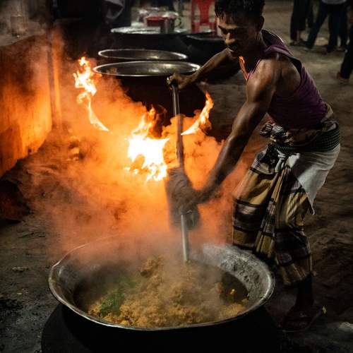 Cooking on Fire.