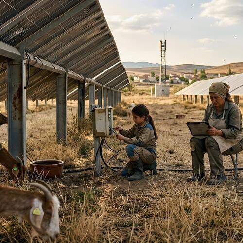 Solar power plant as a pasture
