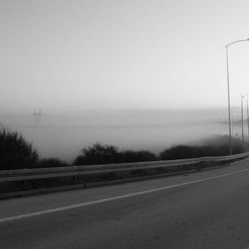 On the road at dawn