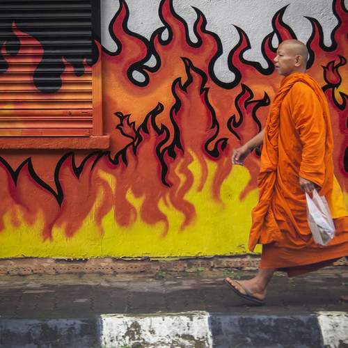 Walking through flames
