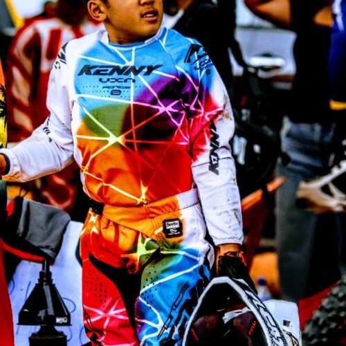 Determined Young Motocross Rider