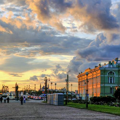 Облака на закате.