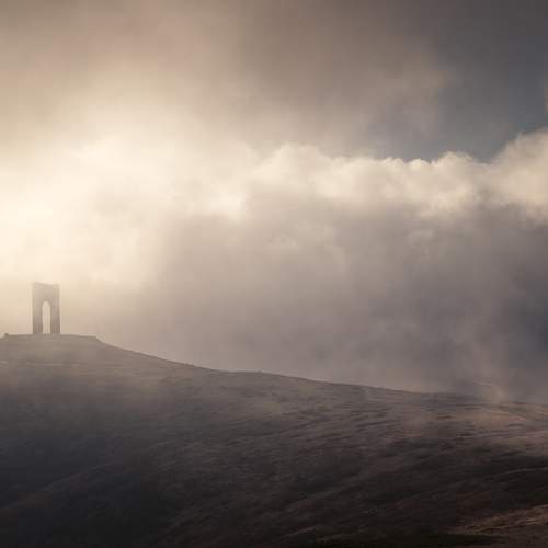 Golden drama above the arch