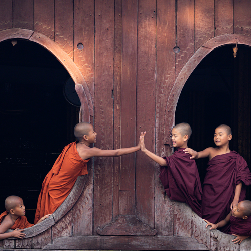Young novices of the monastery, Myanmar