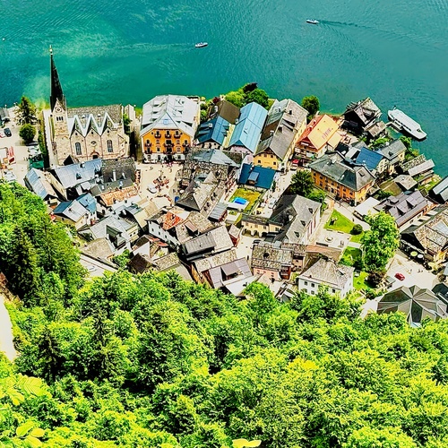 Overlooking a Scandinavian Village in Norway
