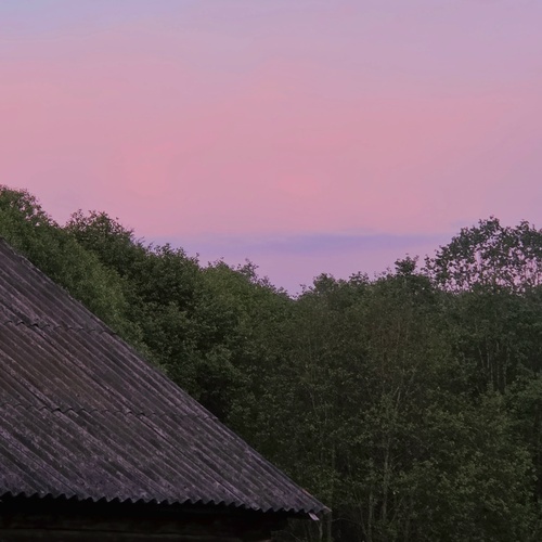 sunset in the village