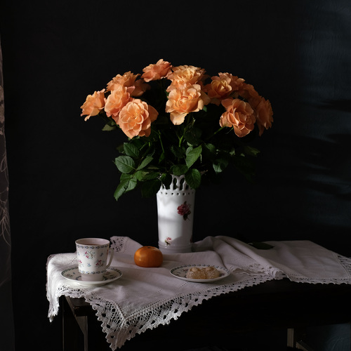 An evening with roses