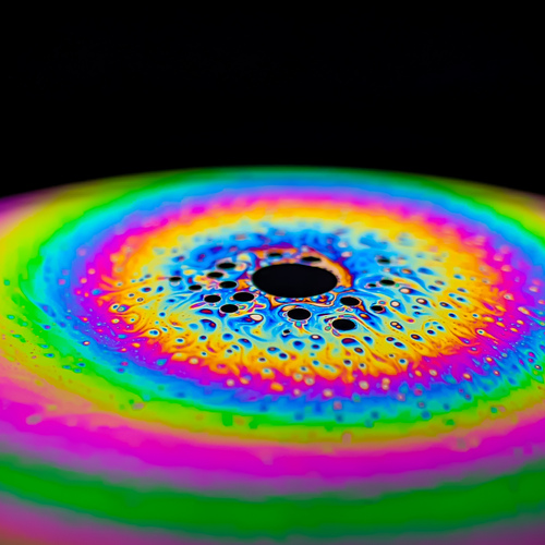 Iridescent Surface of Soap Bubble