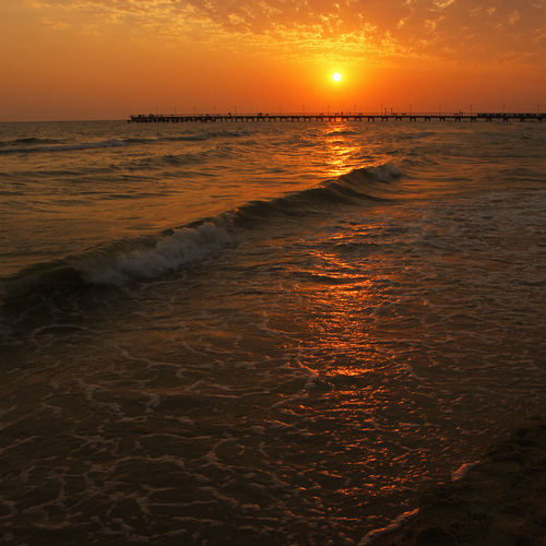 Закат на море.