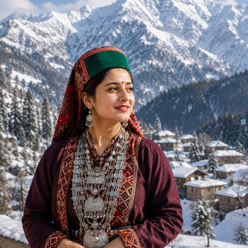Portrait of Himachali women.