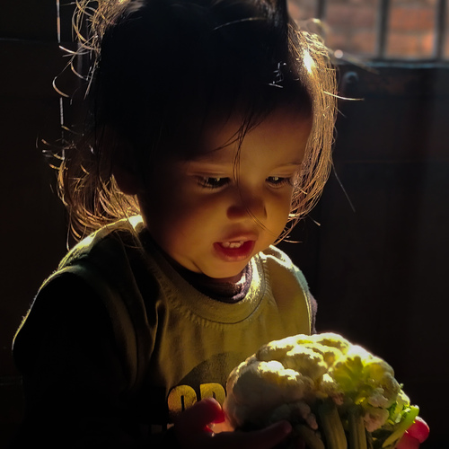 The girl with cauliflower