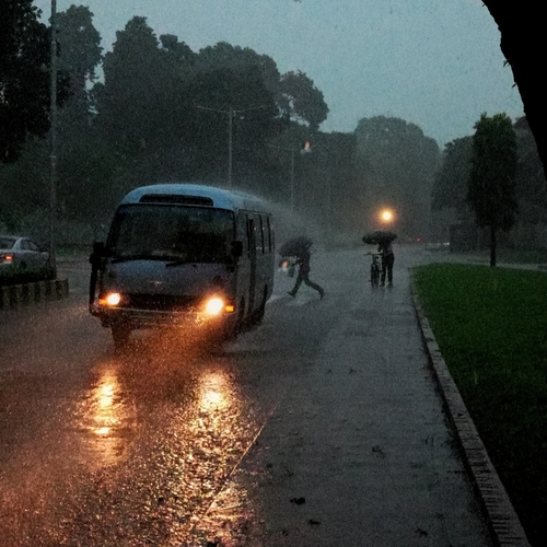 On rainy roads