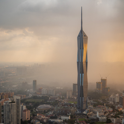 Downpour at sunset