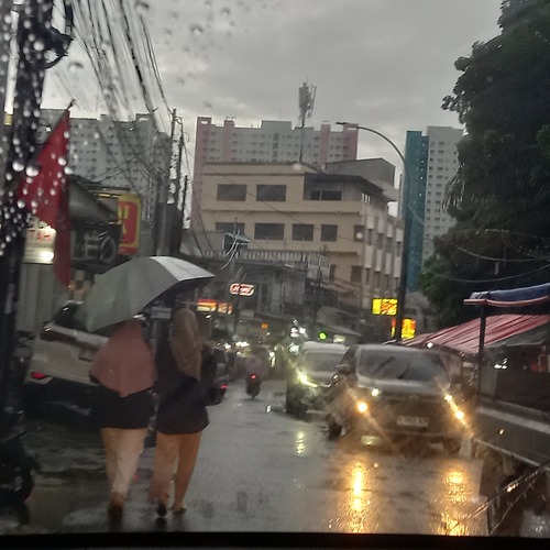 Rain falls