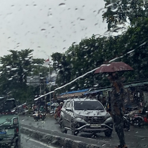 Rain falls