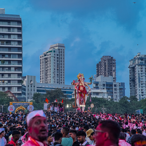 Ganesh Visarjan Procession at Girgaon Chowpatty
