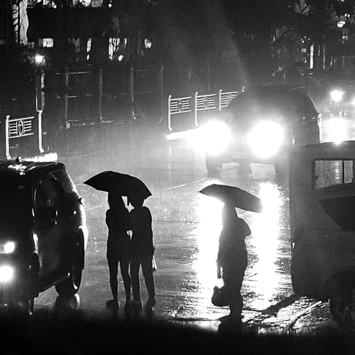 “Rainy Night, City Lights”
