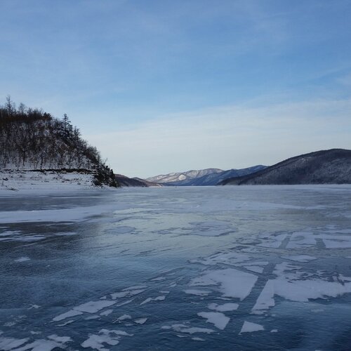 Зейское водохранилище зимой