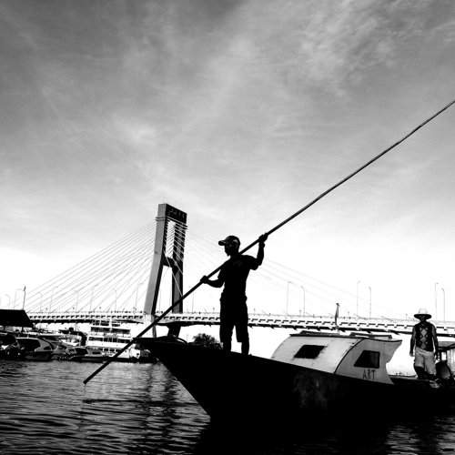 Driving a boat