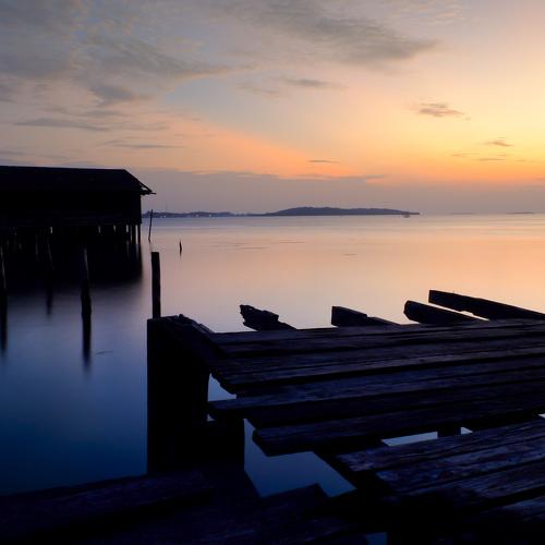 Sunset in Broken dock