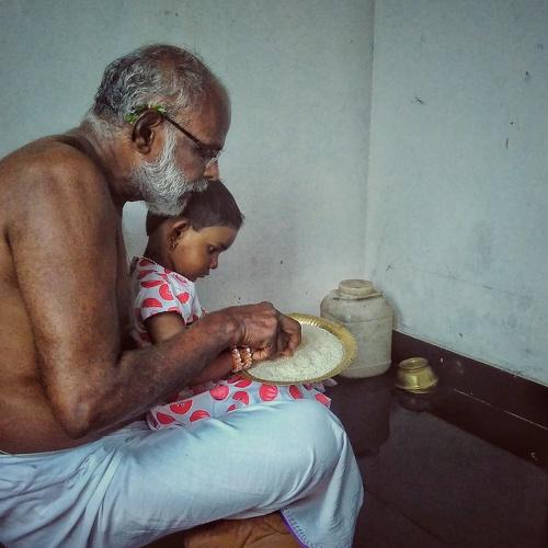 Transferring  my knowledge to my granddaughter