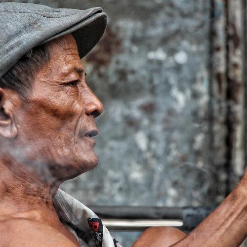 smoking old man