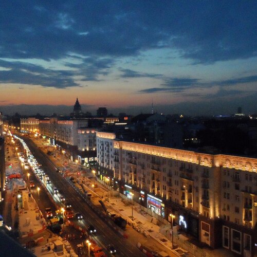 Вид на ночную Тверскую