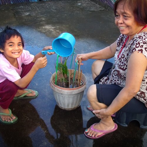 Grandma and grandson together