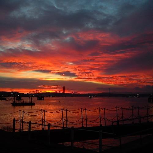 Deep red skyline