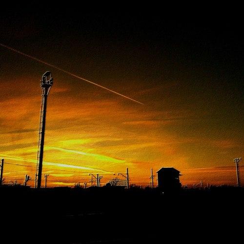 the blazing sunset