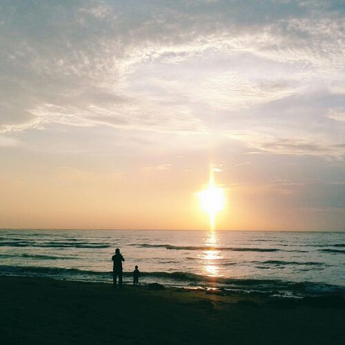 sunset and the father love to his son