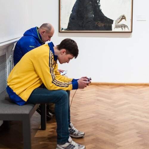 В работе
