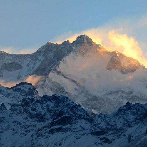 The Himalayas. Sunrise