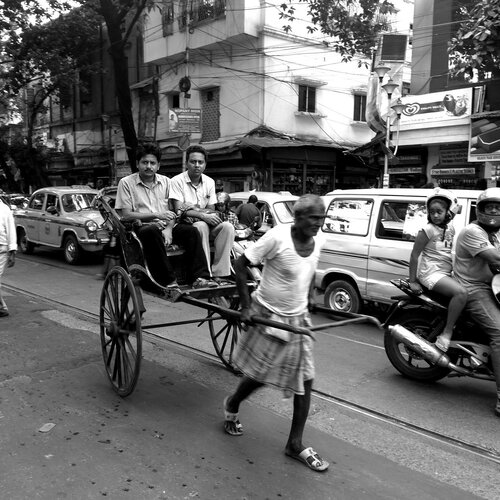 Hand drawn rickshaw