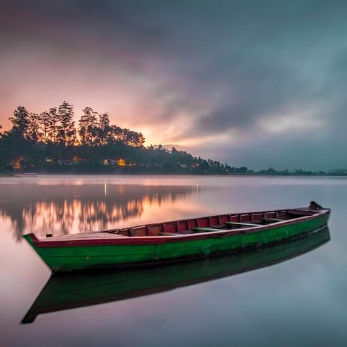 Sunrise at Situ Cileunca, Indonesia
