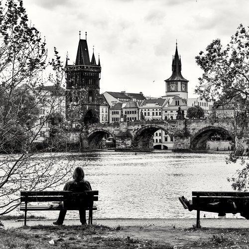 By the river