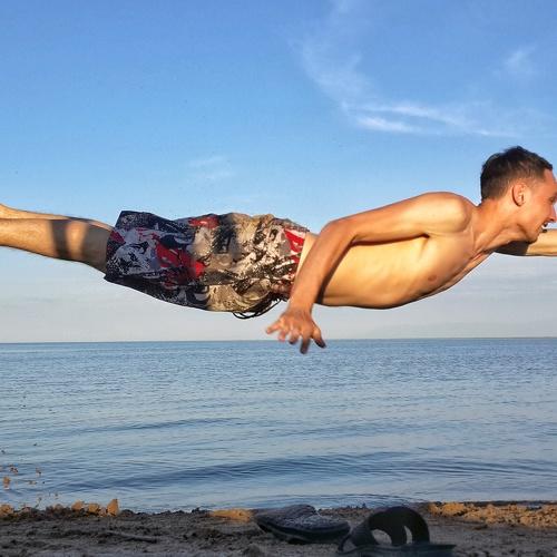 superman on the beach