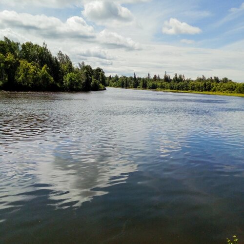 В небе тихо дремлют облака, Ветер даже листьев не колышет, Стала, словно зеркало, река, Напряжённо всё покоем дышит.