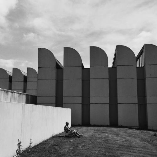 A Man Sunbathing At Bauhaus. Berlin, 2017