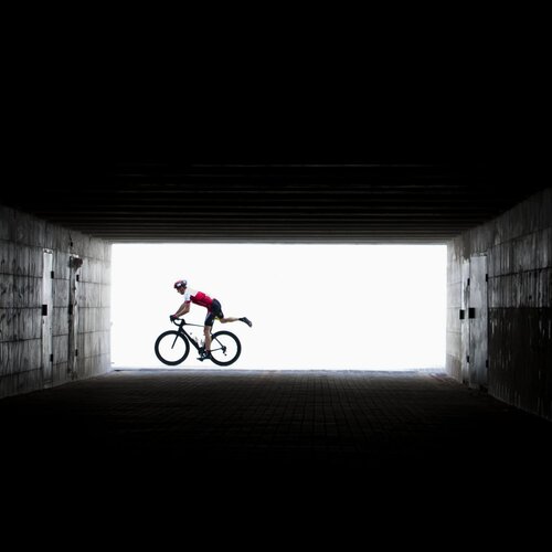 Lonely cyclist