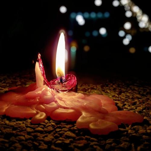 The melting candle wax