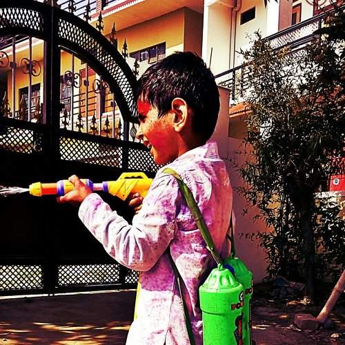 A festival of colours in India.