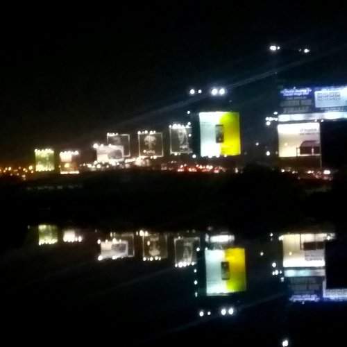 Reflections of night light of Mumbai
